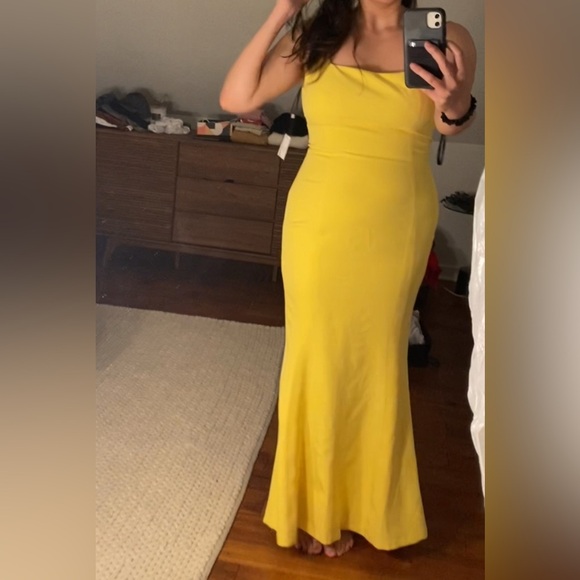 NWT Square Neck Mermaid Gown Laundry in Yellow OR blue, sleeveless - Picture 10 of 11